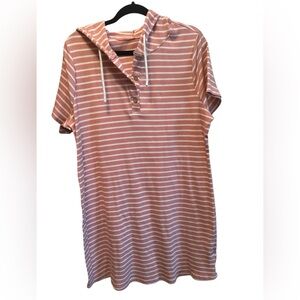 SHEIN CURVE- Striped Pink Short Sleeve Dress
